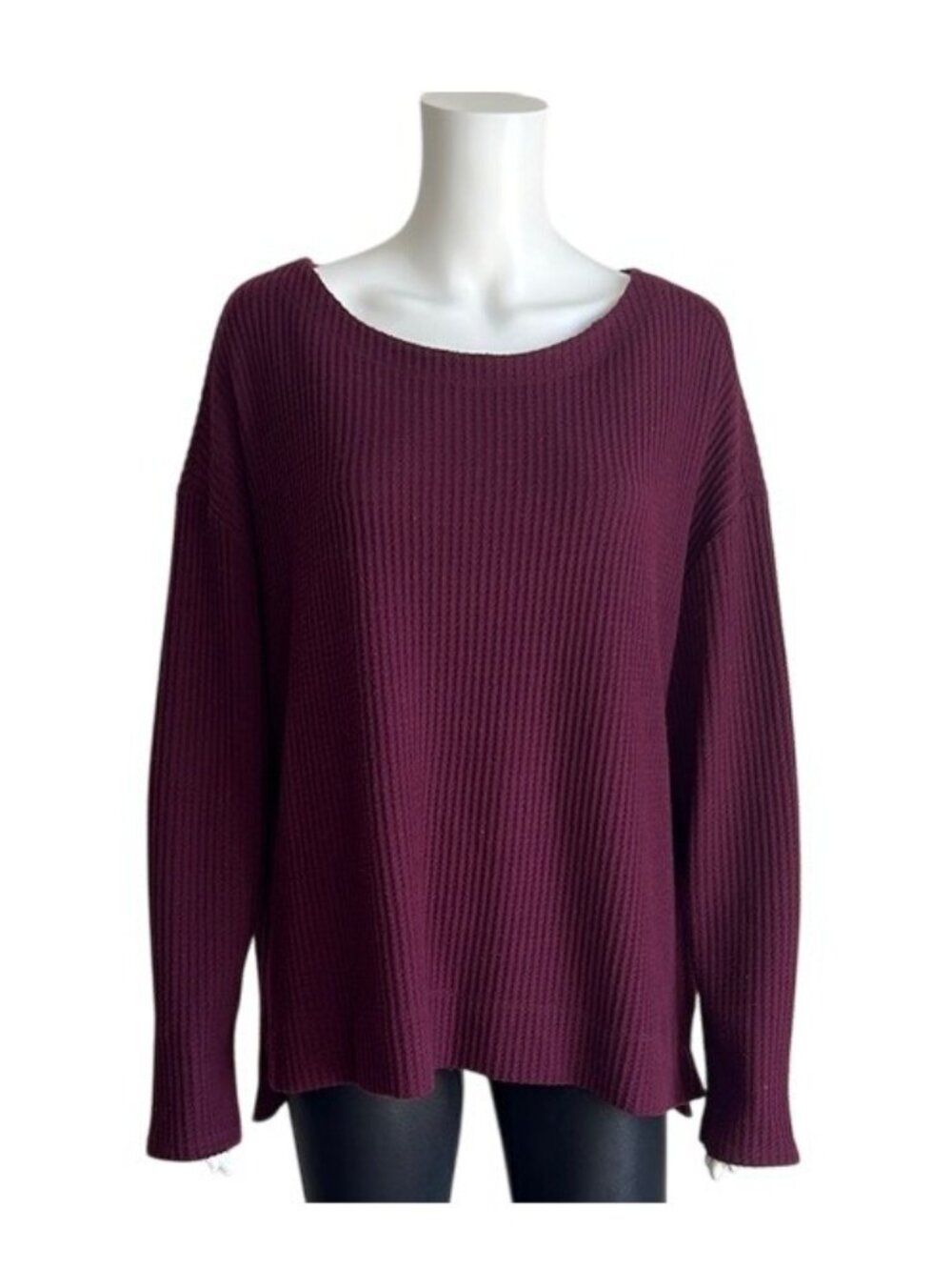 SPLENDID So Soft Waffle Knit Long Sleeve Top - L